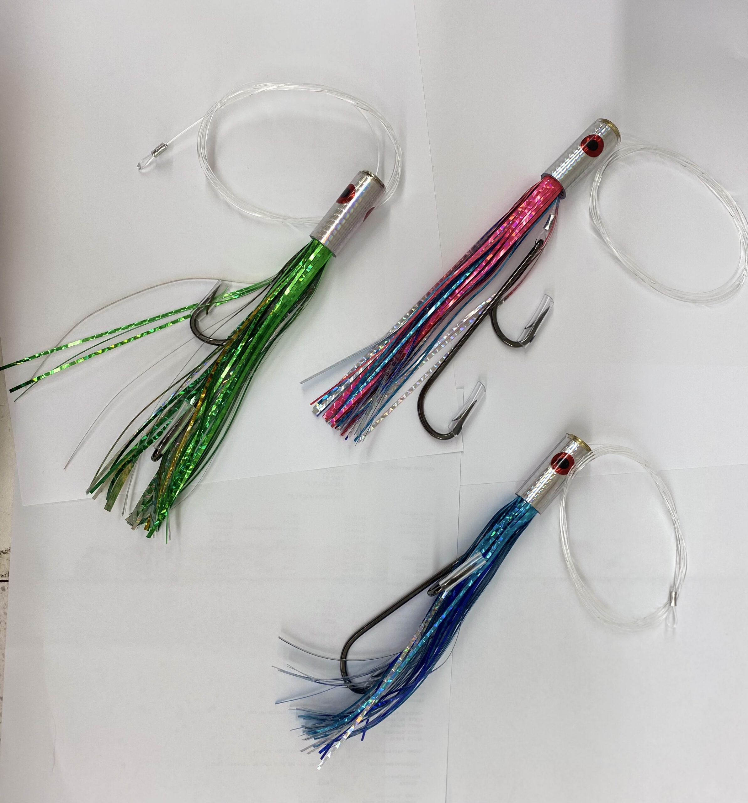 CenterFire Lures rigged with our Awesome Double Trouble Hooks at